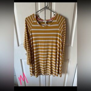Matilda Jane Mustard and White Striped Long Sleeve Top
